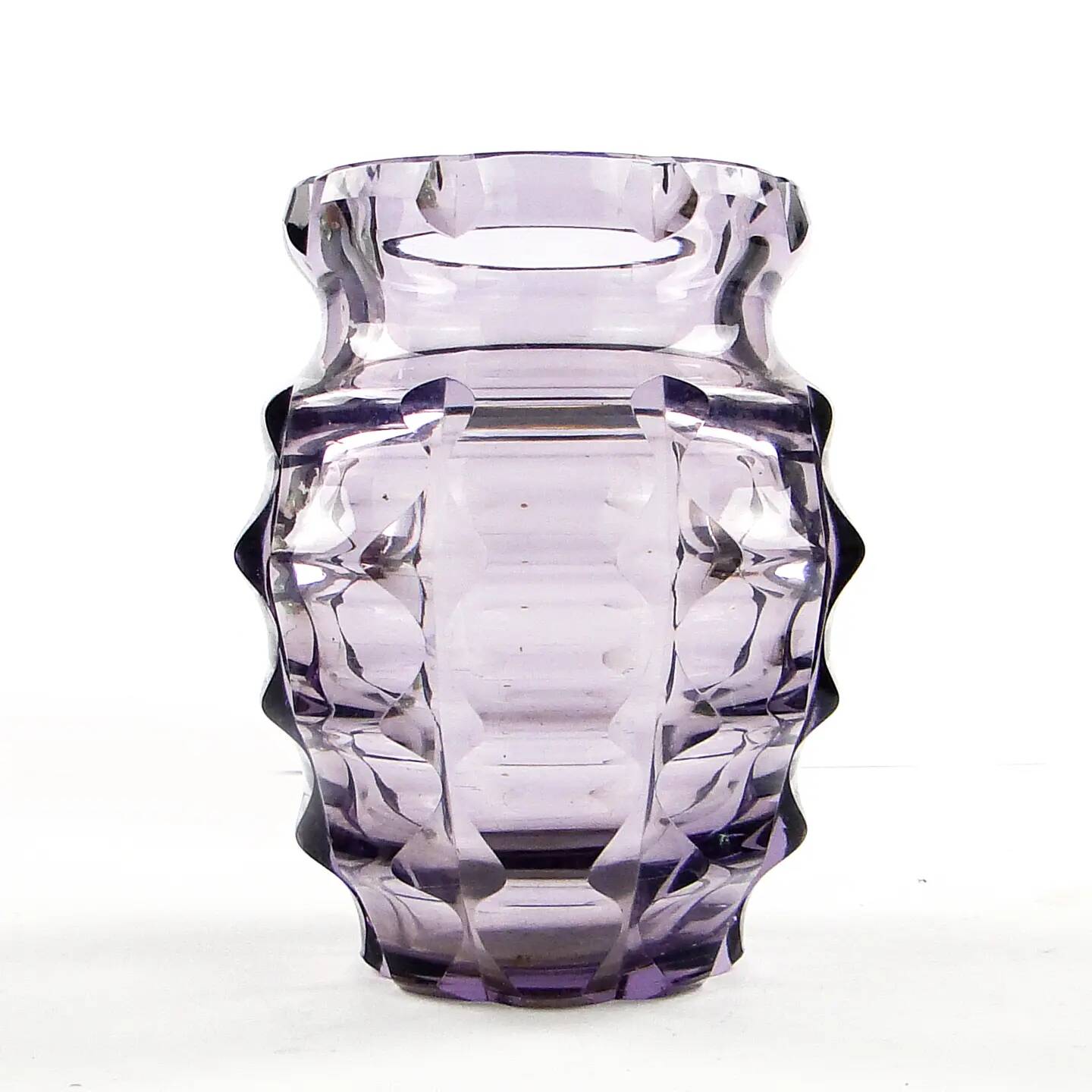 Art Deco vase, manganese crystal, Poland, 1930s