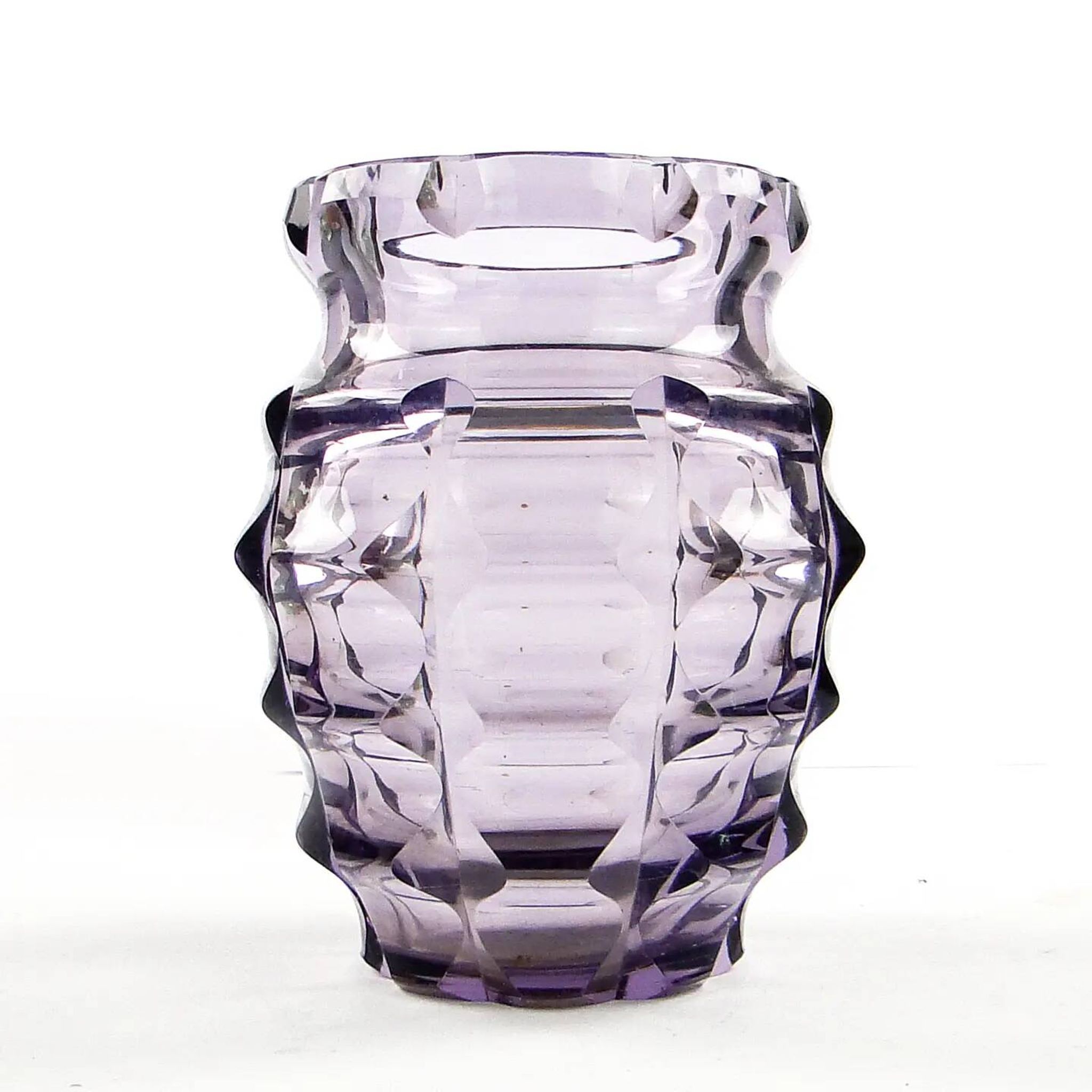 Art Deco vase, manganese crystal, Poland, 1930s