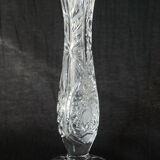 Bohemian crystal soliflore vase hand-cut