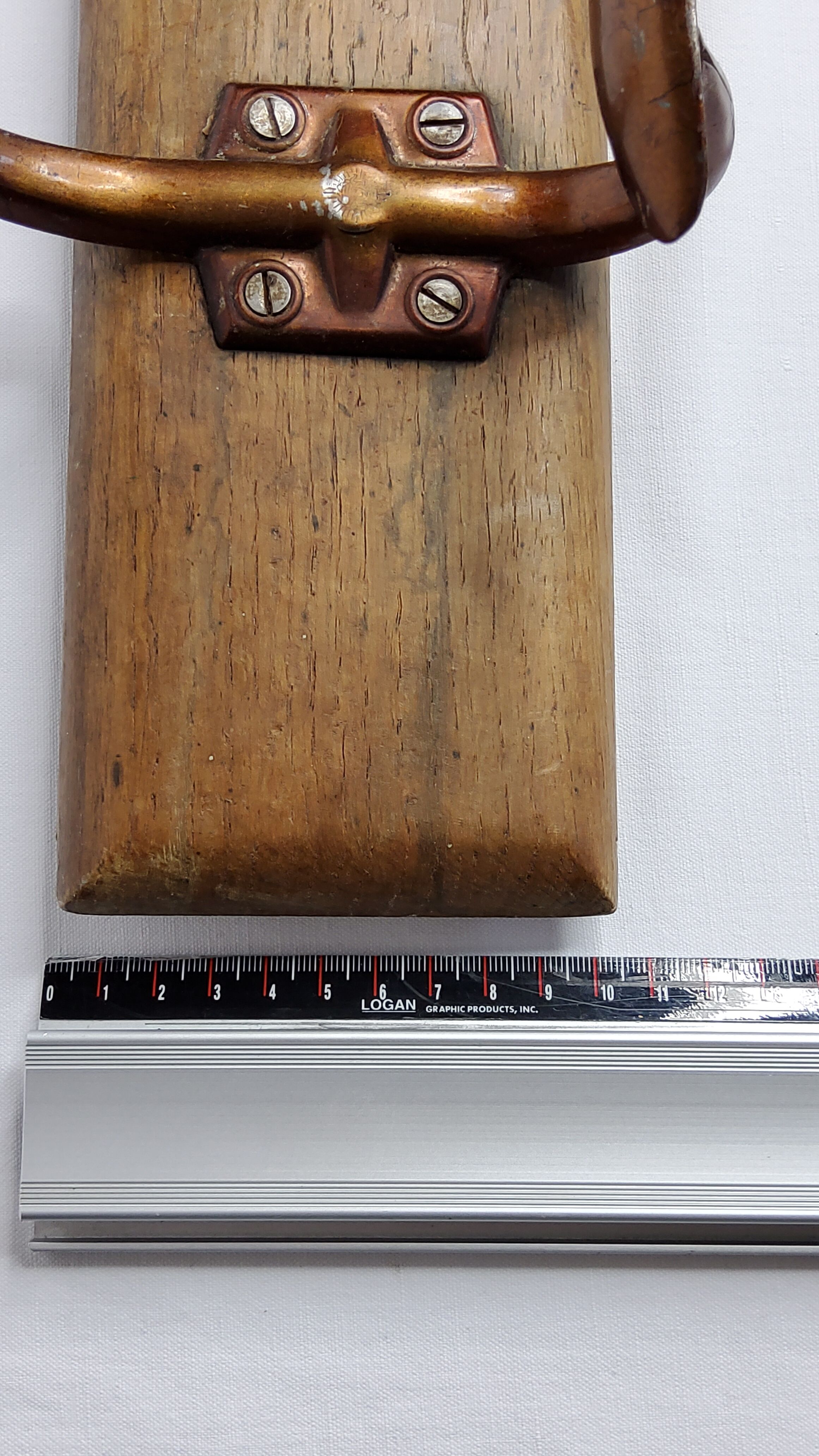 School wall coat rack, antique, 4 hooks, 100 cm