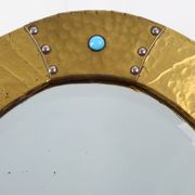 Miroir ovale en cuivre Arts & Crafts, France vers 1905
