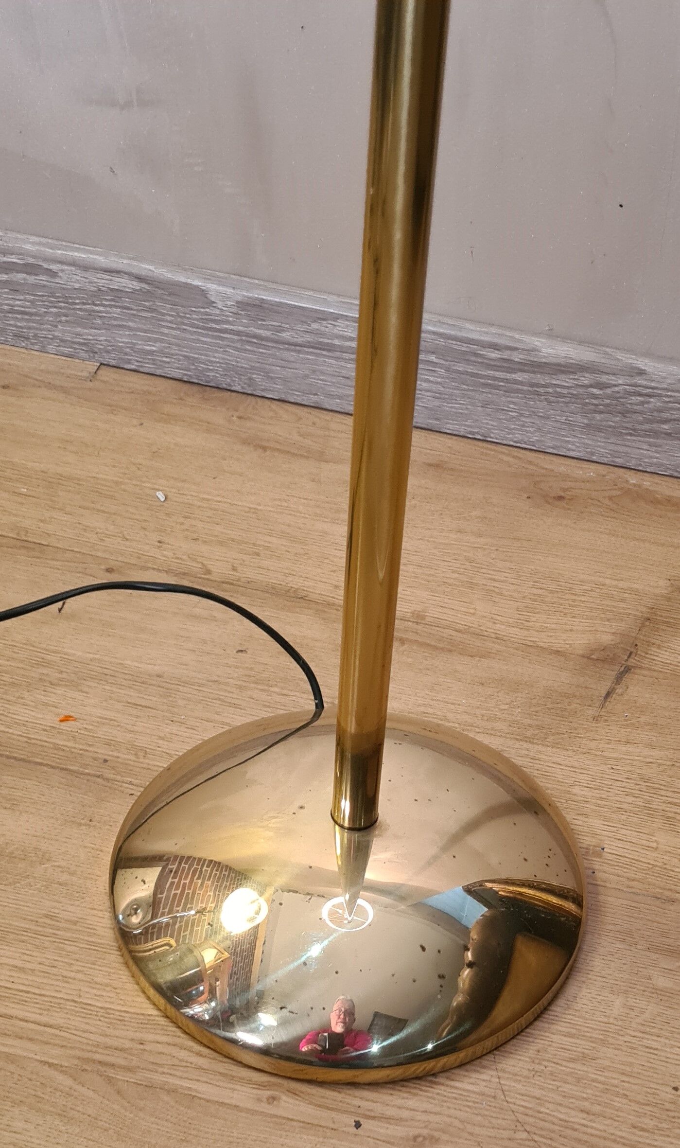 Floor lamp chrome gold e-reader deluxe on stand vintage 1980 adjustable height and tilt