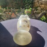 Art Nouveau enameled opaline vase