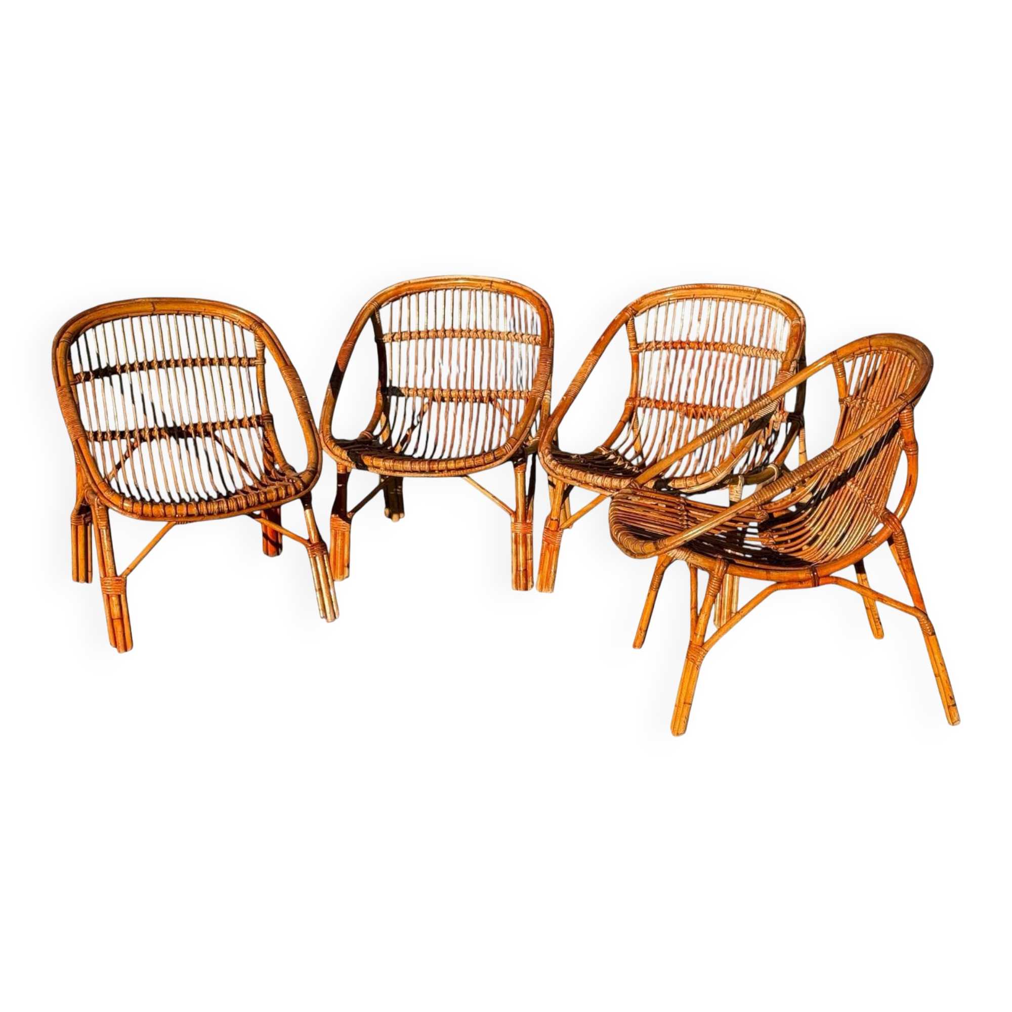 1960s Rattan Armchairs from France