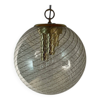 Large vintage suspended Murano glass lamp swirling from La Murrina, Italy, 1970s.