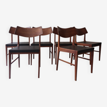 Lot de 6 chaises scandinaves en bois, design 1950