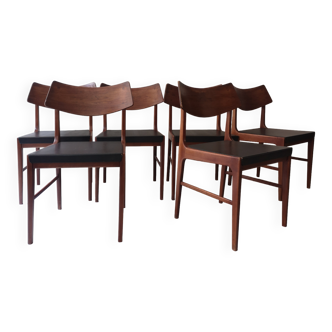 Lot de 6 chaises scandinaves en bois, design 1950