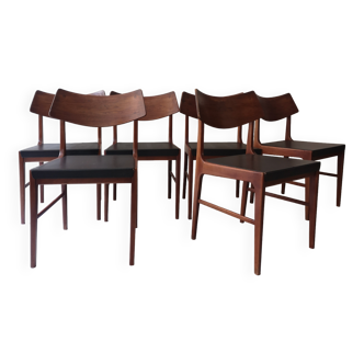 Set of 6 Scandinavian wooden chairs, design 1950