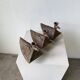 Series of three brutalist Folk Art candle holders