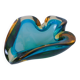 Brown & Turquoise Sommerso Murano Glass Ashtray, Italy, 1960s