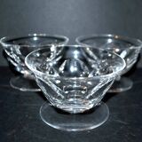 Set of 3 old champagne glasses in cut crystal with flat ribs Saint Louis? Béarn Talleyrand