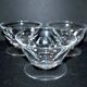 Set of 3 old champagne glasses in cut crystal with flat ribs Saint Louis? Béarn Talleyrand