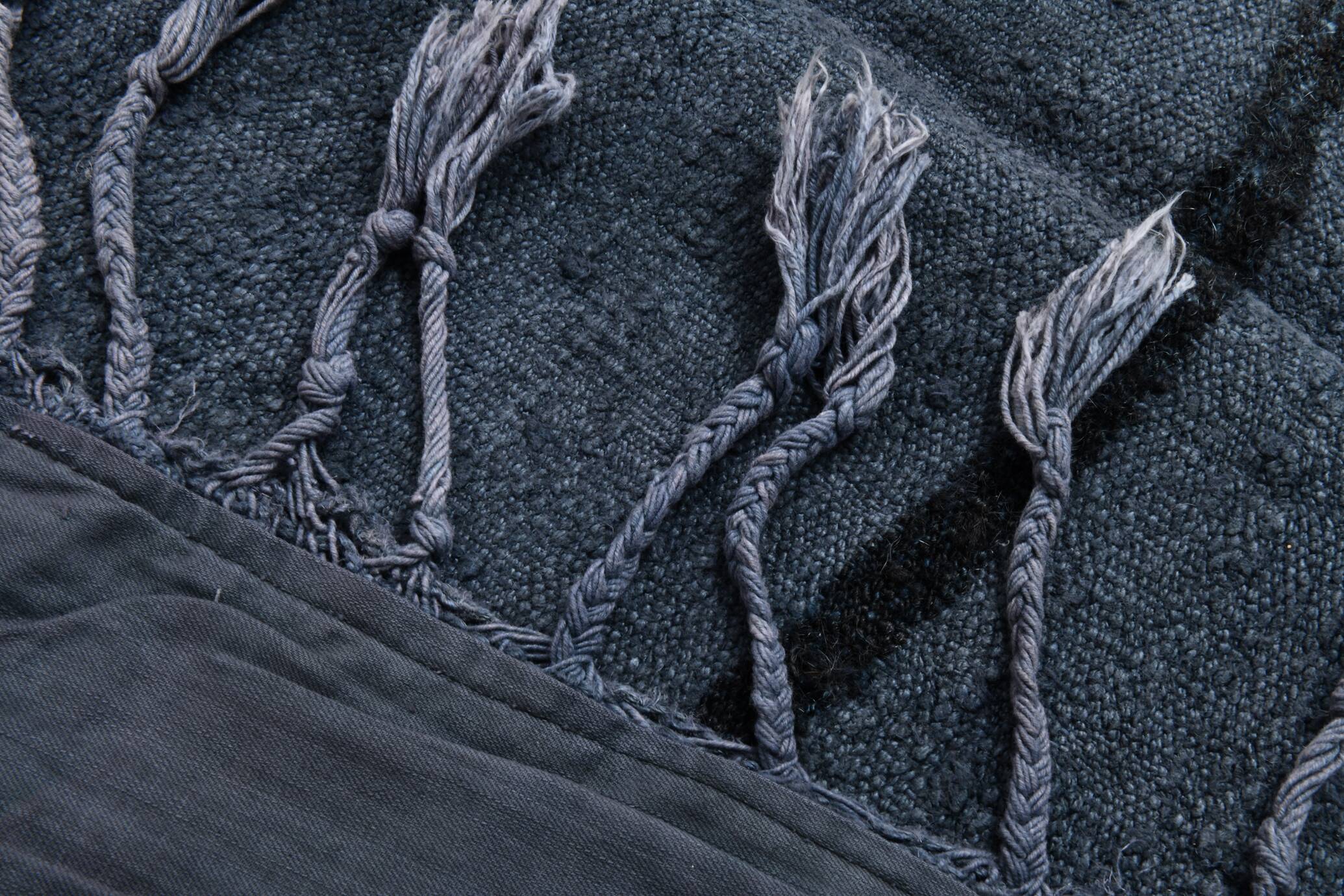 Blue & Black Ethnic Vintage Kilim Rug, 174x204Cm