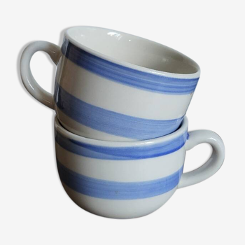 Duo of striped cups