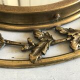Golden bronze round mirror 37cm
