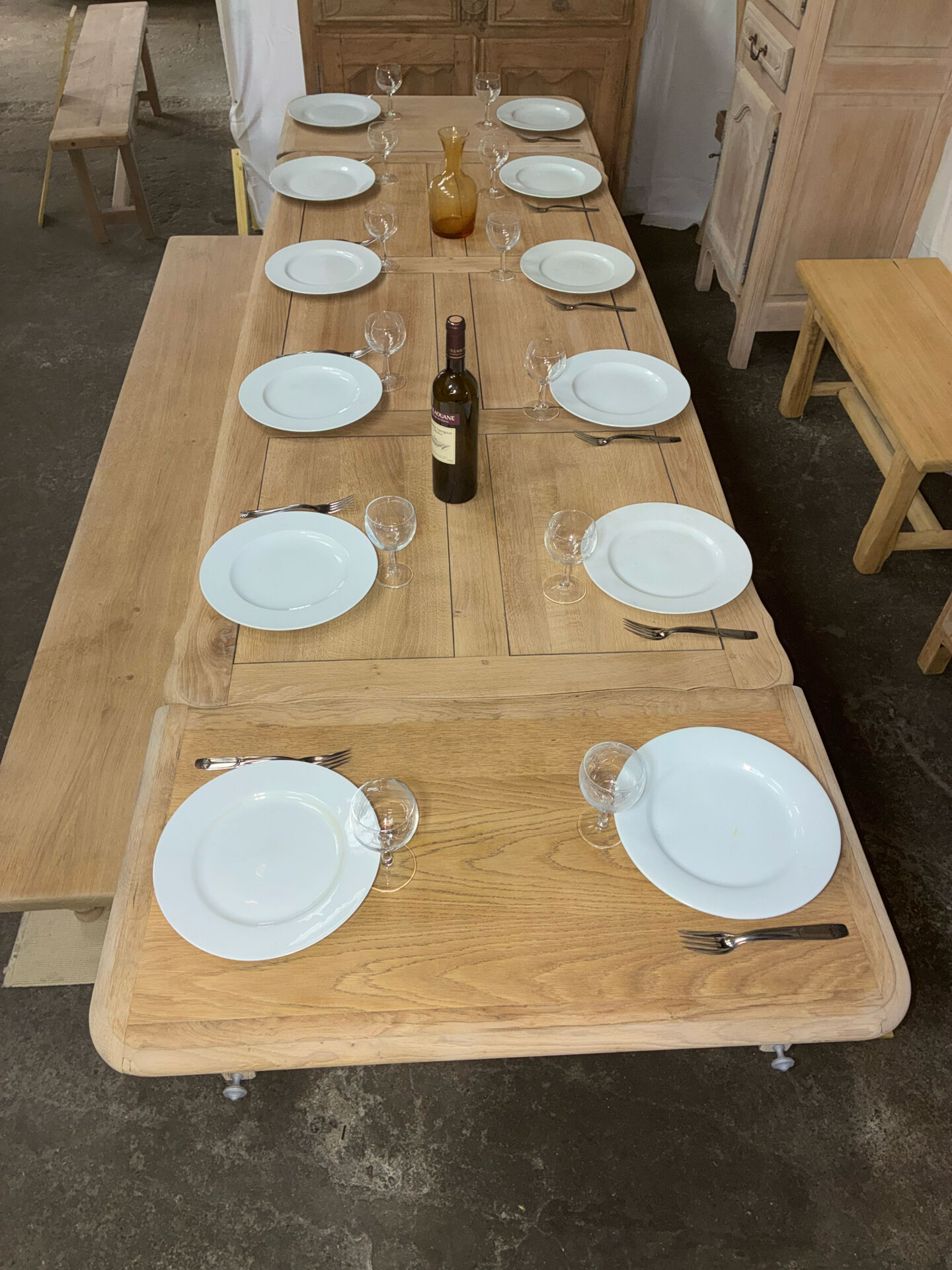 Table de ferme en chêne massif