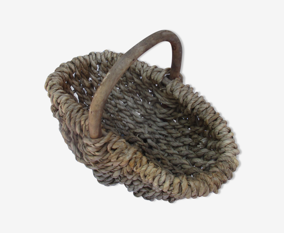 Panier a anse en raffia tresse