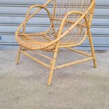 Rattan shell armchair 1960