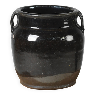 Hú - Pot à confit chinois émaillé noir n°3