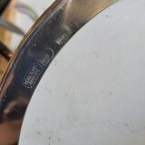 Porcelain serving dish and silver backing