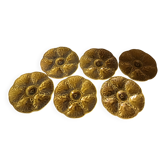 Lot de 6 assiettes à huitres barbotine Gien