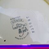 Plat carré porcelaine de Longwy, modèle aurore numérotée,  rétro chic