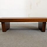 Brutalist coffee table in solid teak from the 60s/70s