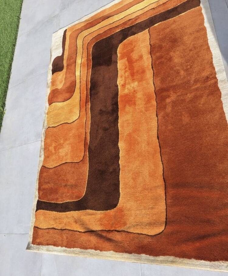 Large vintage graphic Amazon rug