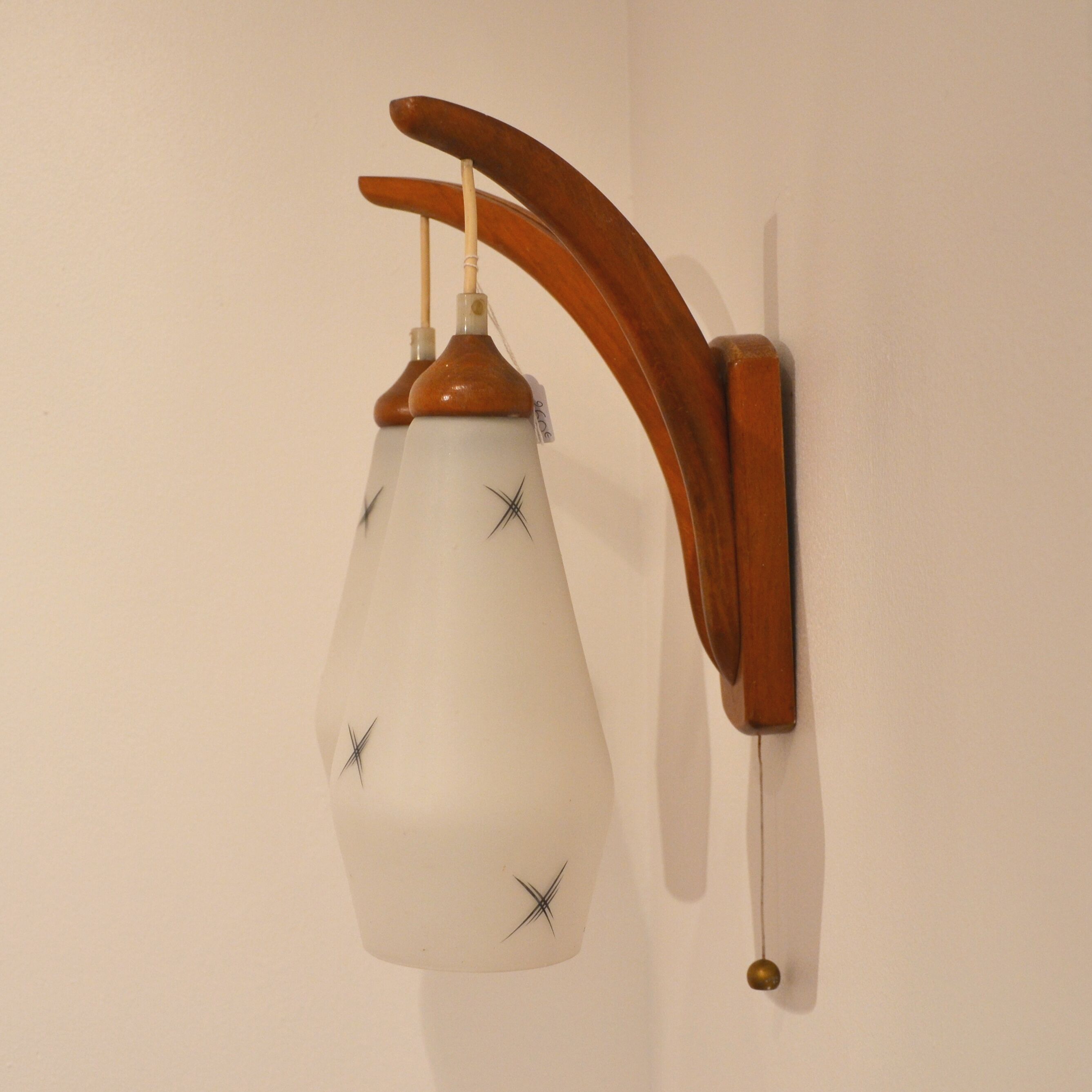 Danish teak wall lamp