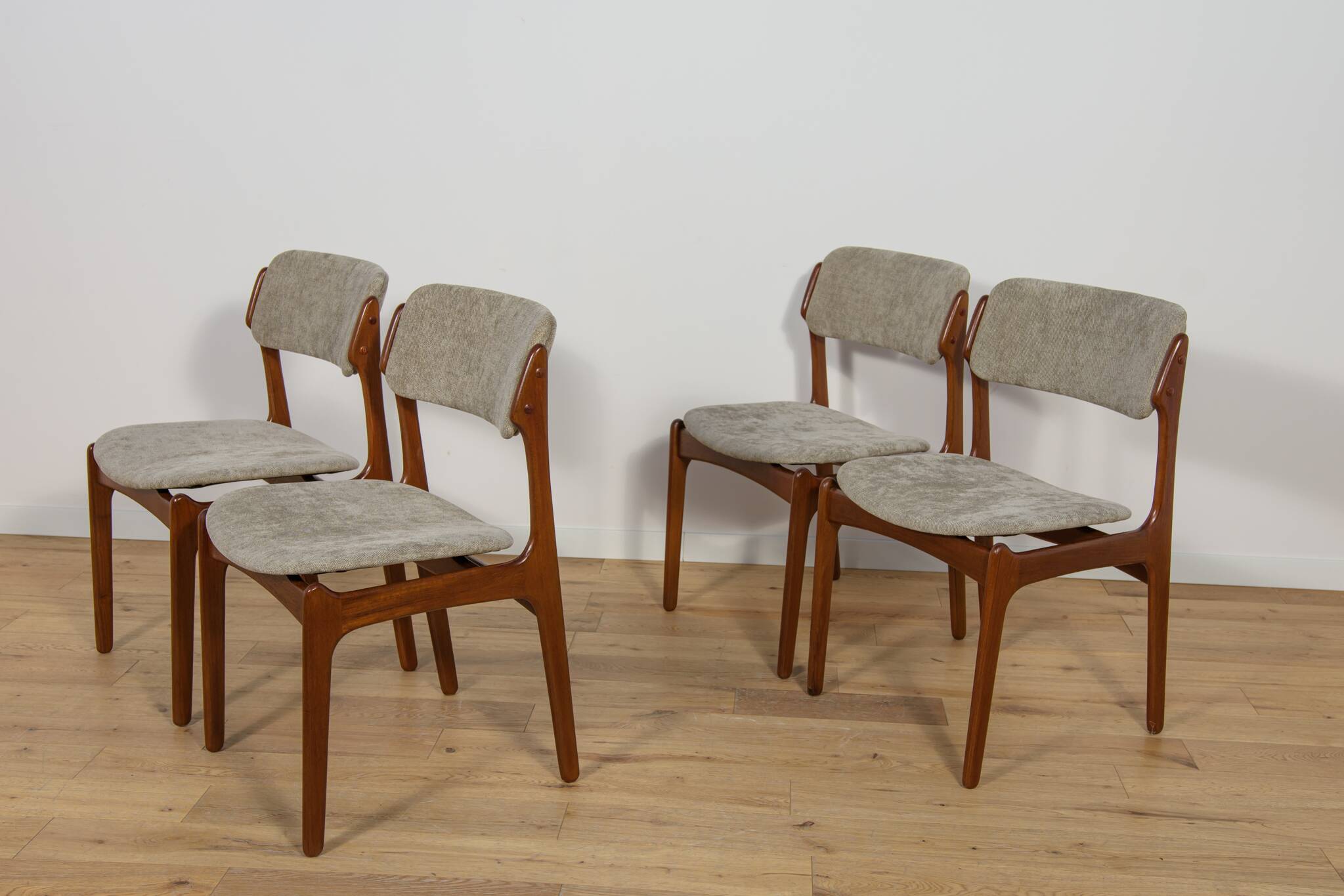Mid-Century Model 49 Dining Chairs in Teak by Erik Buch for Odense Machine Gunning, 1960s, Set of 4