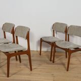 Mid-Century Model 49 Dining Chairs in Teak by Erik Buch for Odense Machine Gunning, 1960s, Set of 4