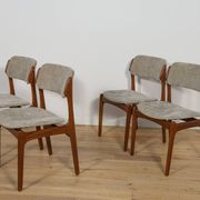 Mid-Century Model 49 Dining Chairs in Teak by Erik Buch for Odense Machine Gunning, 1960s, Set of 4