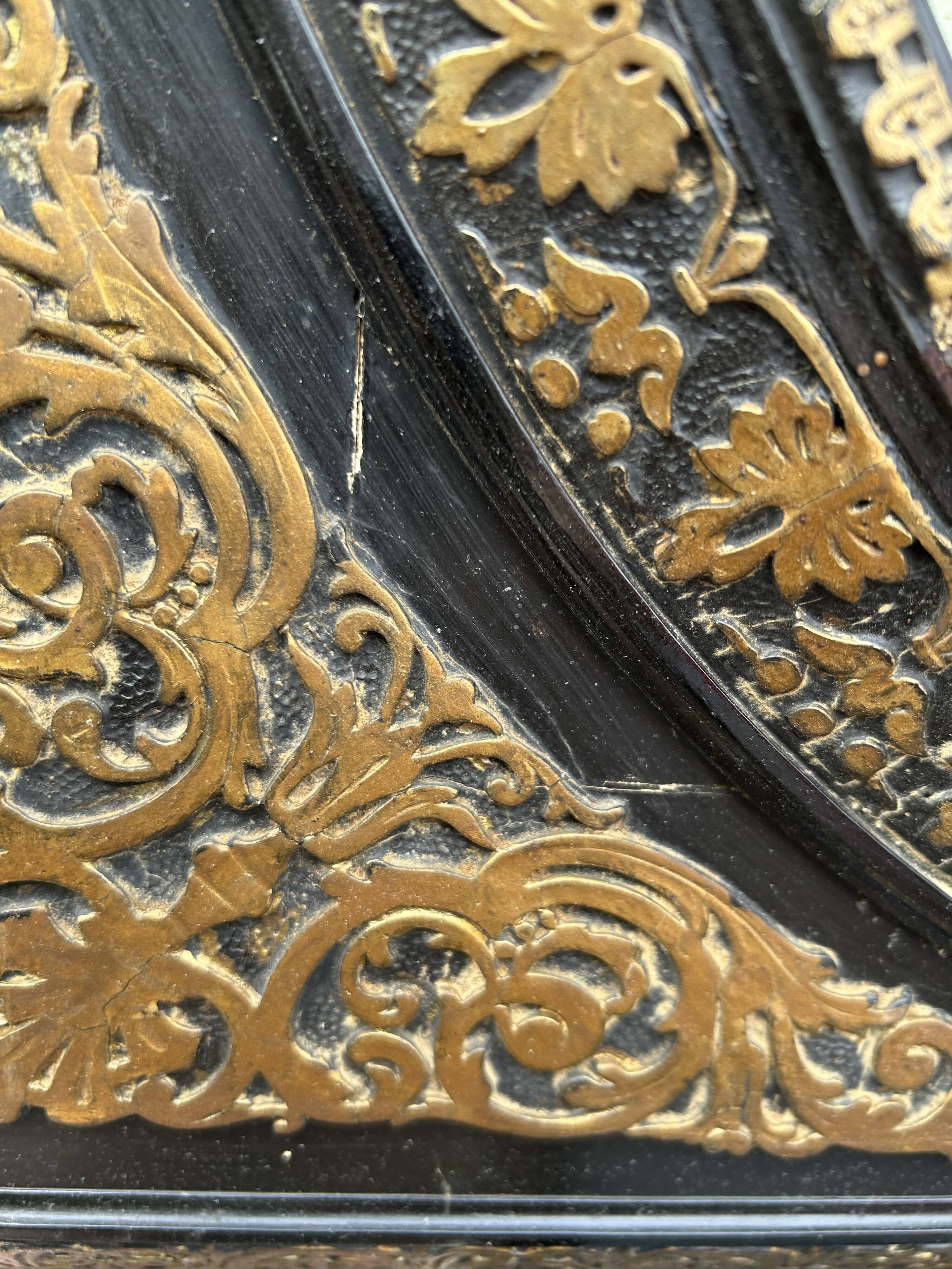 Painting of a bouquet of flowers on a panel in a medallion frame, Napoleon