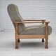 1970s, Danish armchair, original furniture wool fabric, solid oak wood.