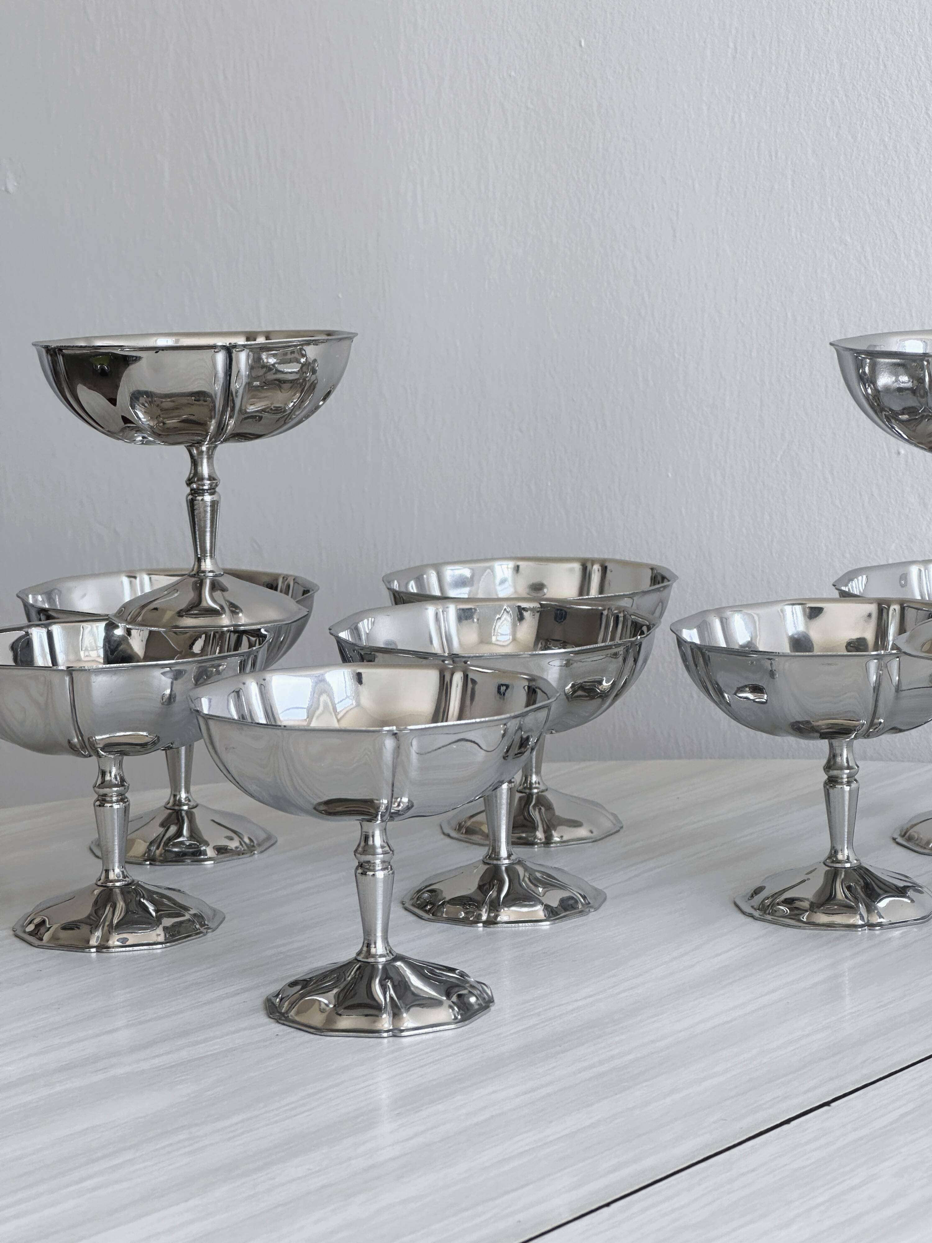 10 Letang Remy stainless steel footed bowls