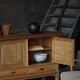 Brutalist Danish enfilade from the mid-century in oak by Henning Kjærnulf, 1960s.