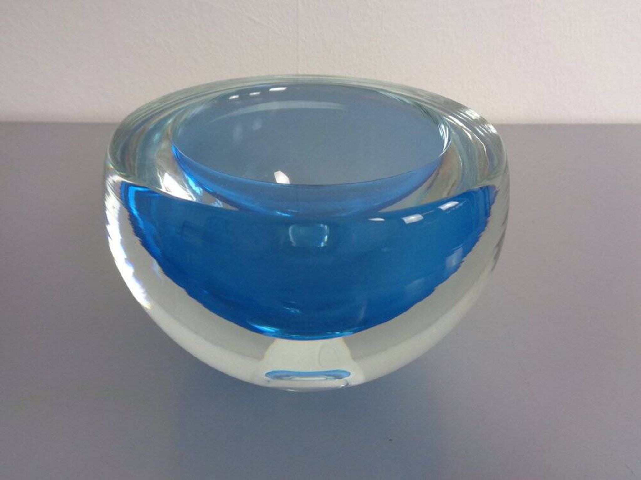 Large Sommerso Murano Glass Bowl by Flavio Poli, 1960s