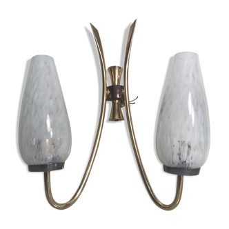 Old double Lunel golden metal wall light