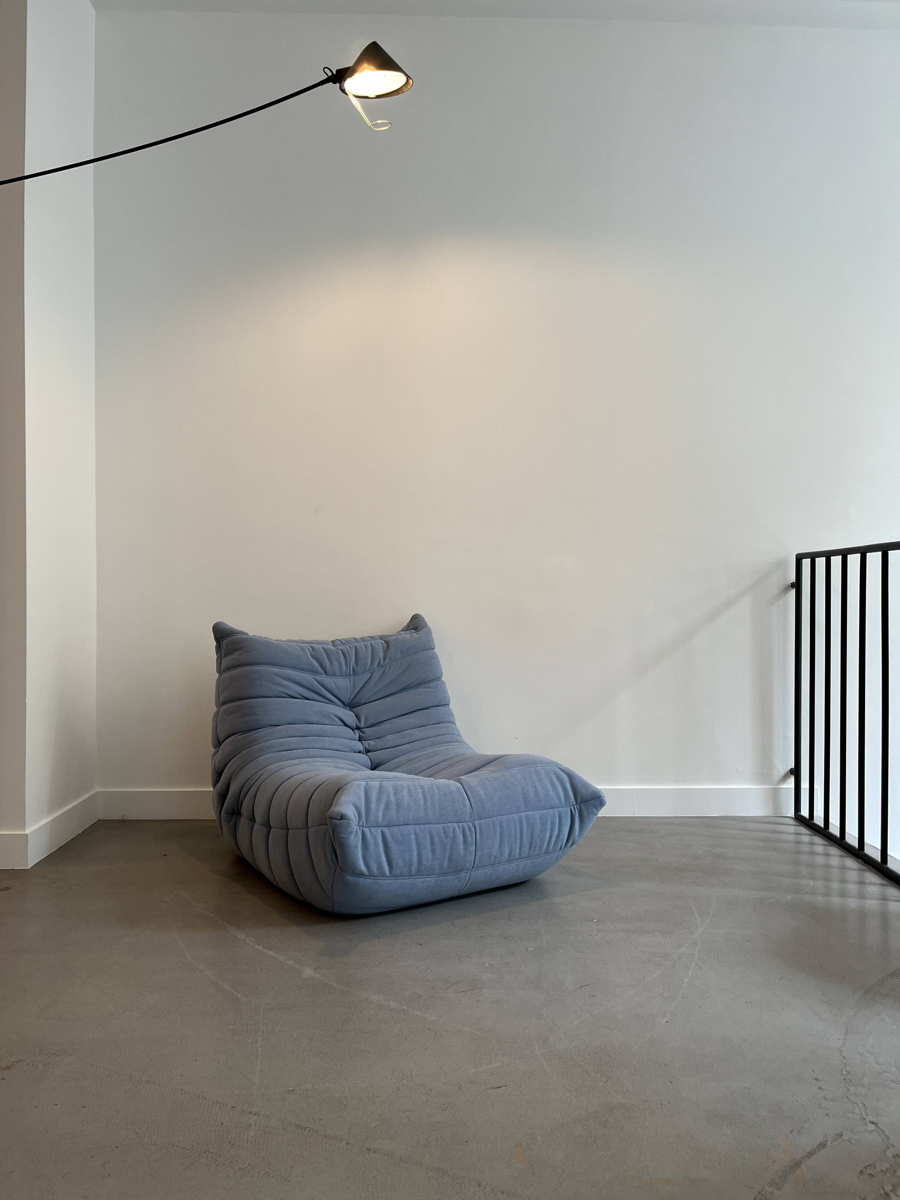 Blue Togo armchair by Michel Ducaroy for Ligne Roset