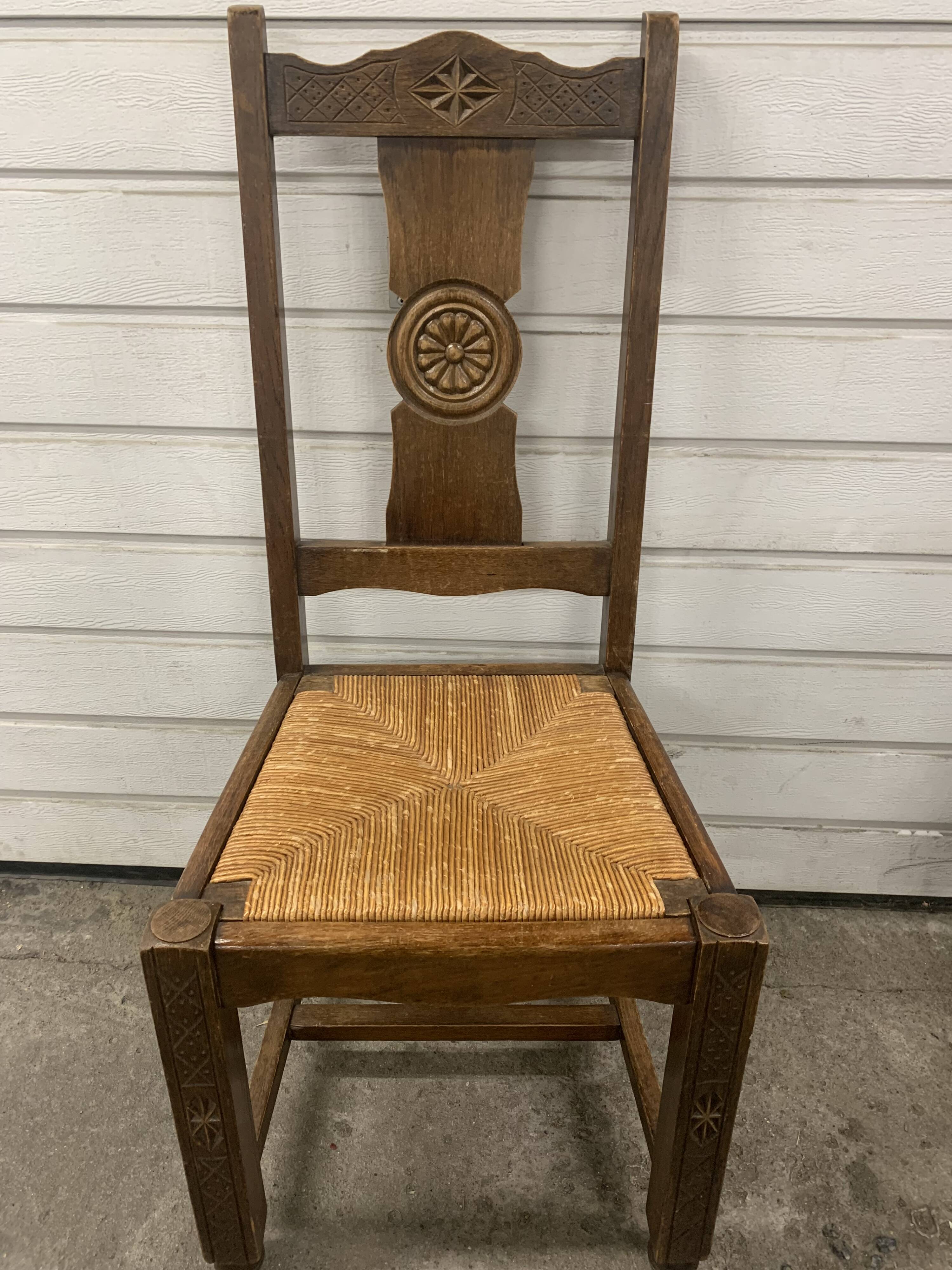 Beautiful straw-seated Breton chairs