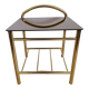 Side table gilded metal and glass