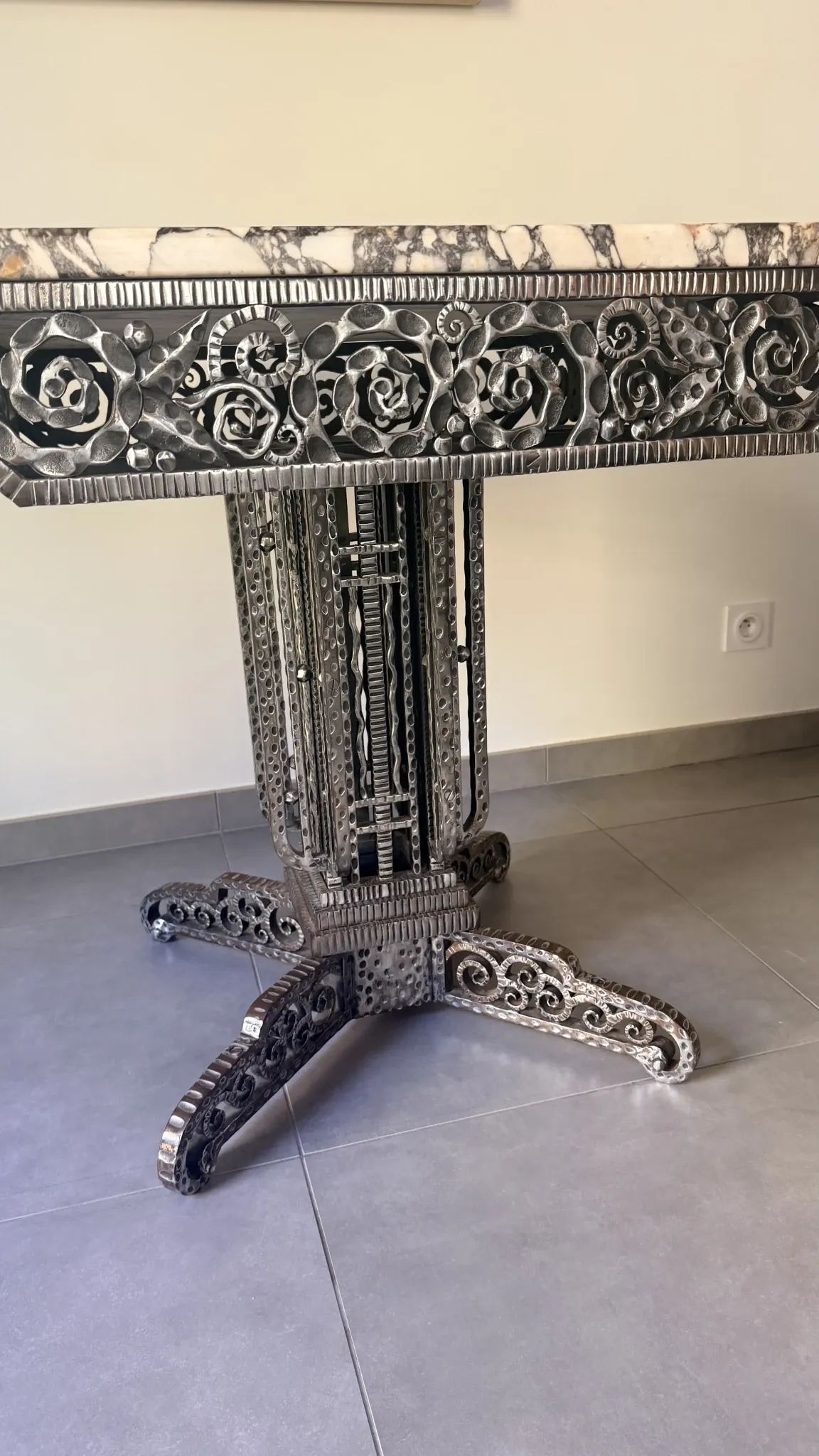 Art Deco table attributed to Edgar Brandt.