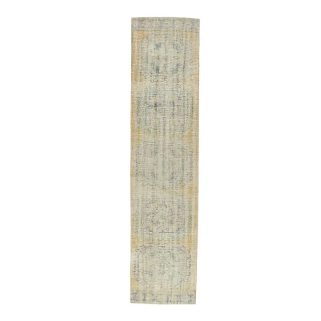 1970s Turkish Oushak Wool Distressed Rug 81x352