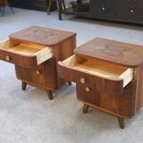 Pair of rosewood bedside tables, 1960s