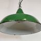 Industrial British Green Enamel Factory Pendant Lamp, 1960s