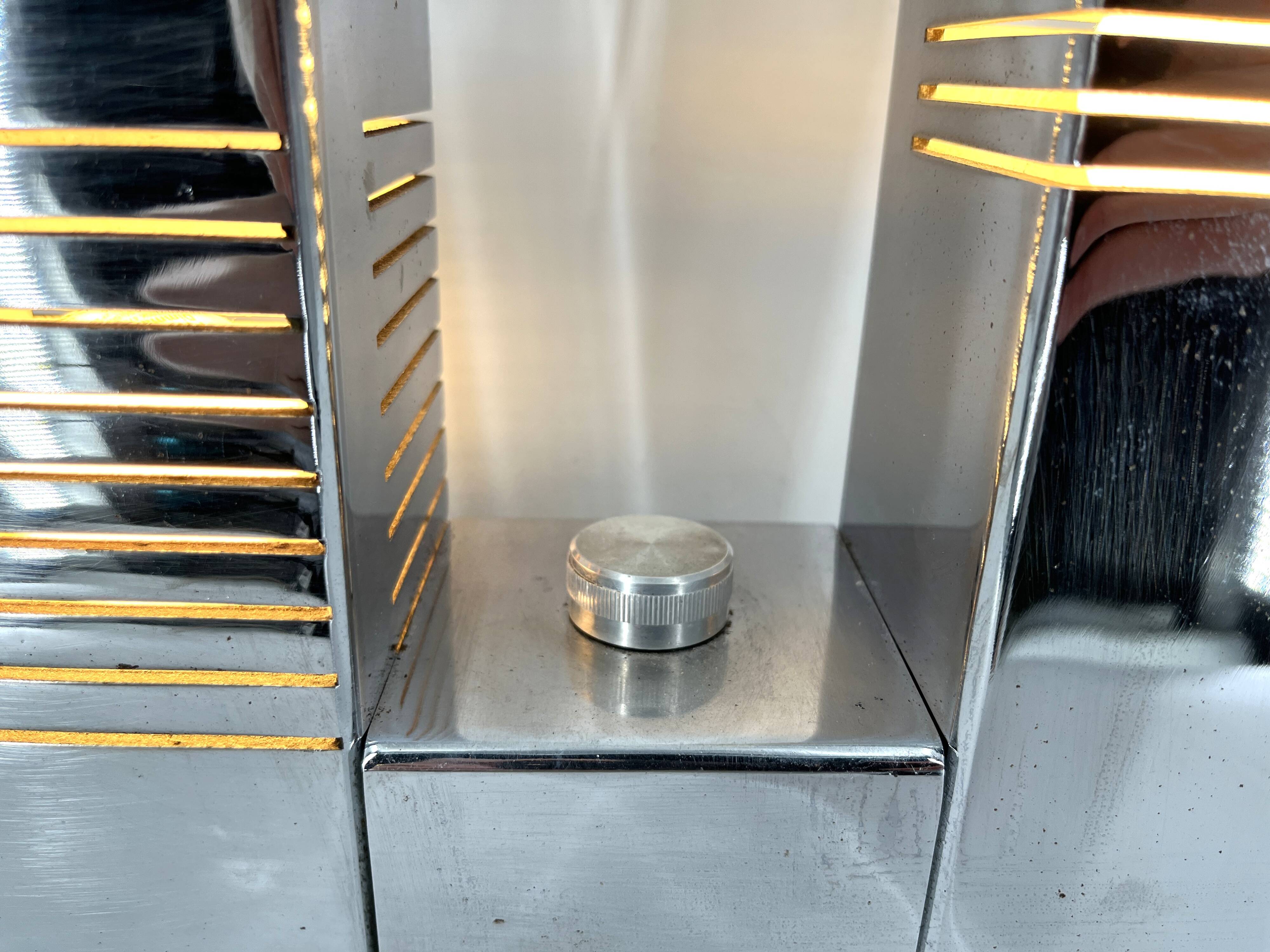 Vintage chrome and plexi table lamp attr. to Gaetano Missaglia, 1970s