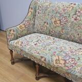 Importante Banquette de Propriété à Tissu fleuri, époque Louis XIV – Début XVIIIe