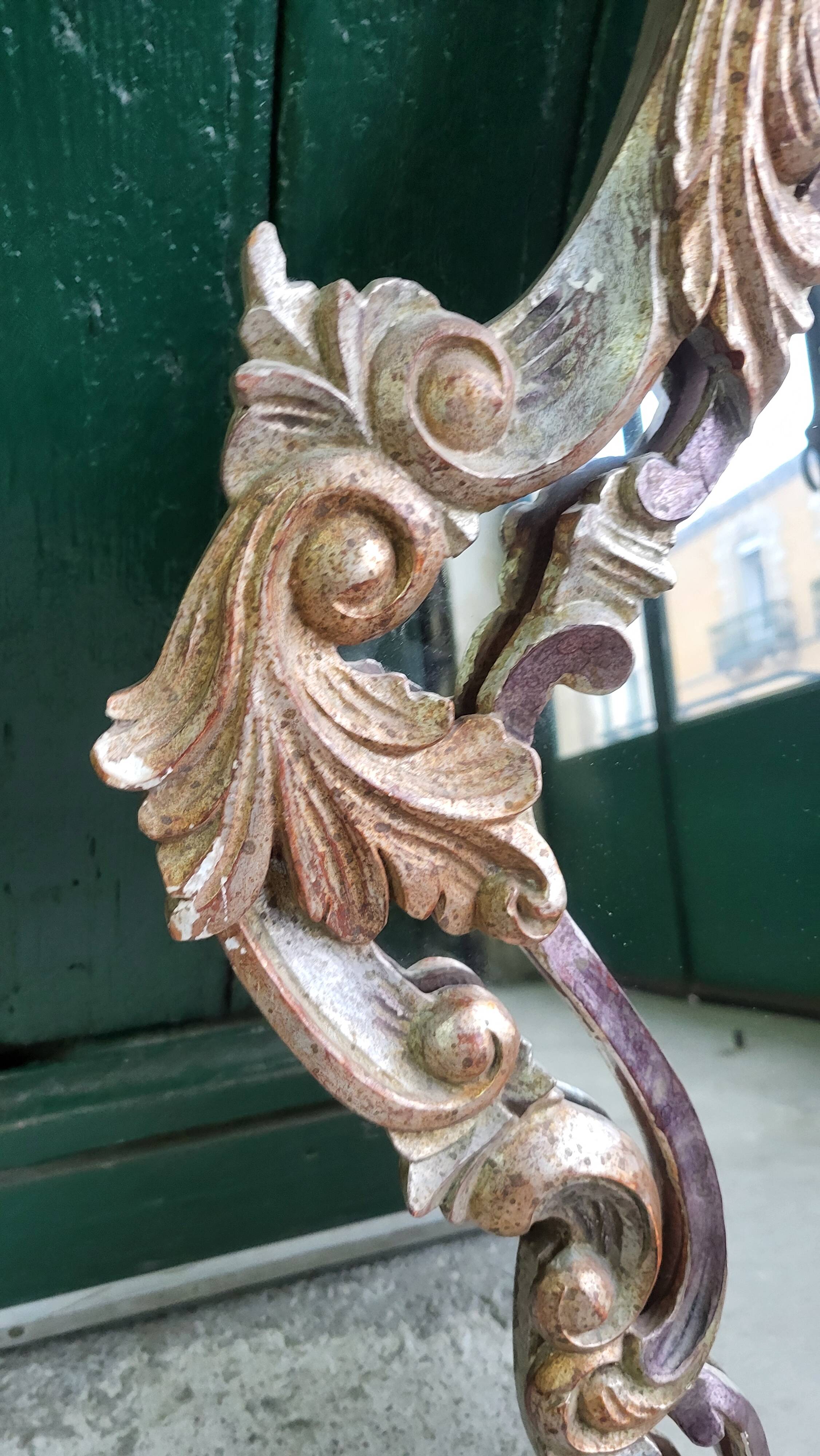 MIRROR IN LOUIS XV STYLE WITH GILDING AND SILVERING