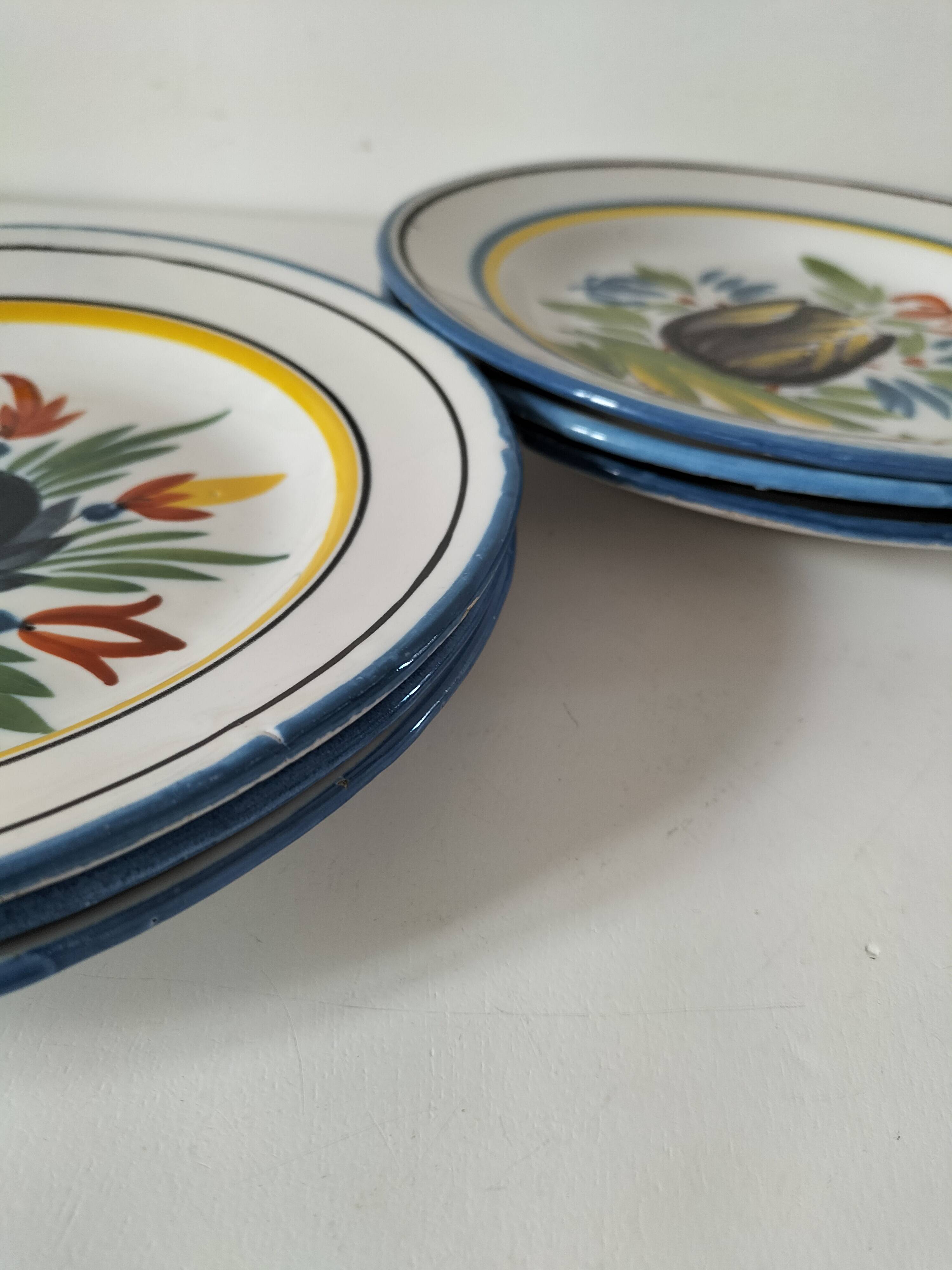 6 earthenware plates from the East - vintage 1960s
