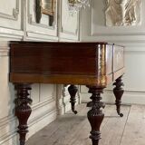 Piano table in rosewood with mother-of-pearl and fruitwood marquetry circa 1830.